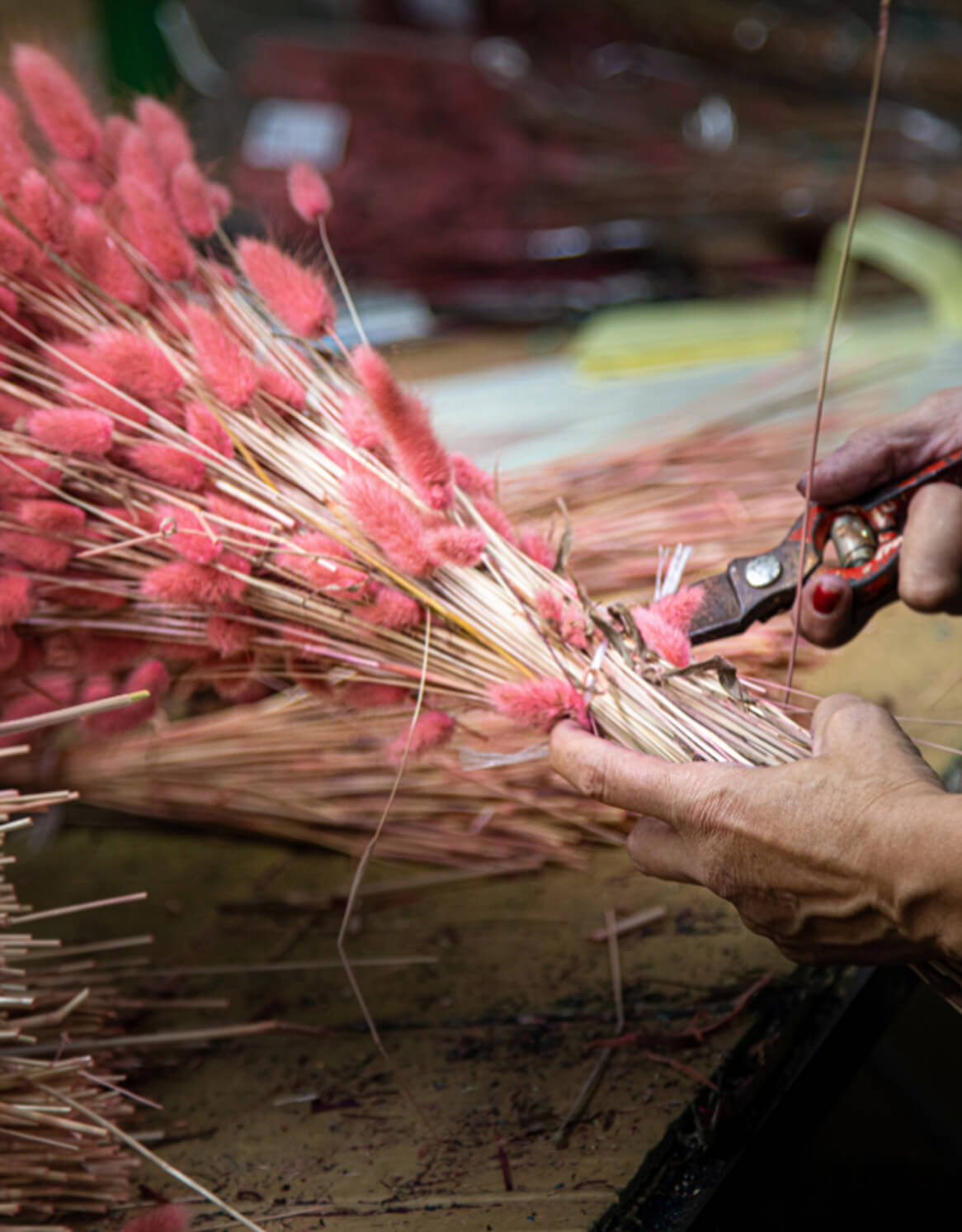 fiori secchi dentro i vasi